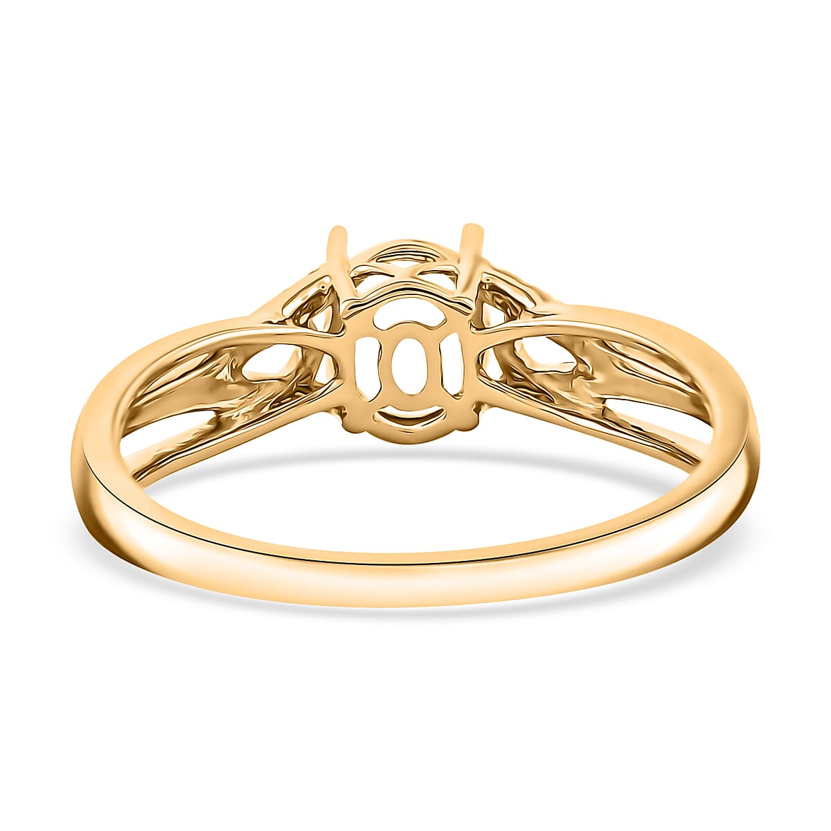 Luxoro 14K Yellow Gold Diamond (I2) Mounting Ring (Size 10.0) (8x6mm) 0.20 ctw