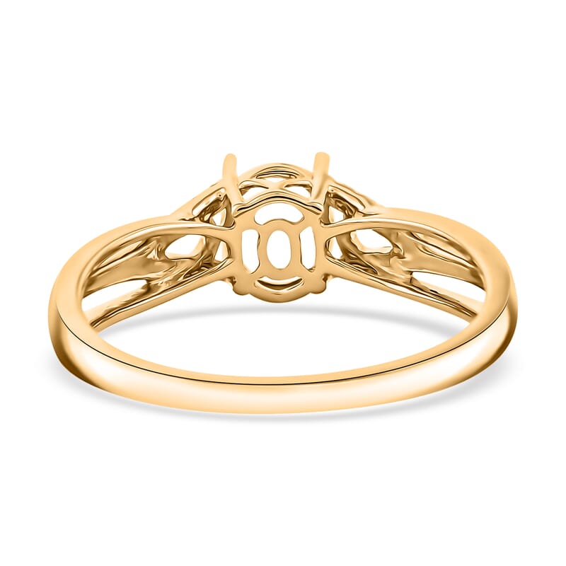 Luxoro 14K Yellow Gold Diamond (I2) Mounting Ring (Size 10.0) (8x6mm) 0.20 ctw
