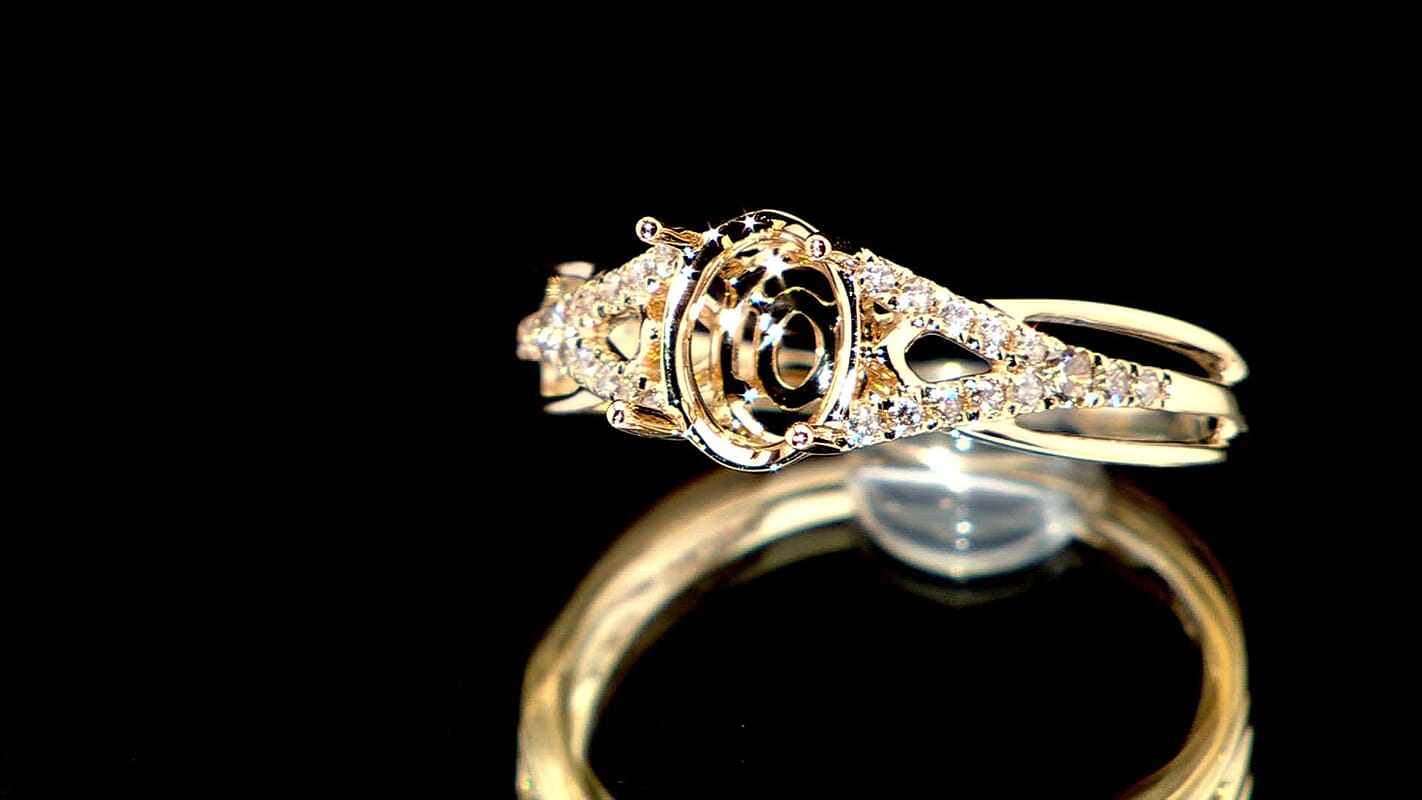 Luxoro 14K Yellow Gold Diamond (I2) Mounting Ring 0.20 ctw