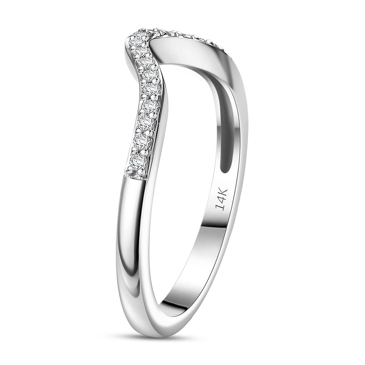 White Diamond I2 0.15 ctw Ring in 14K White Gold (Size 6.0)