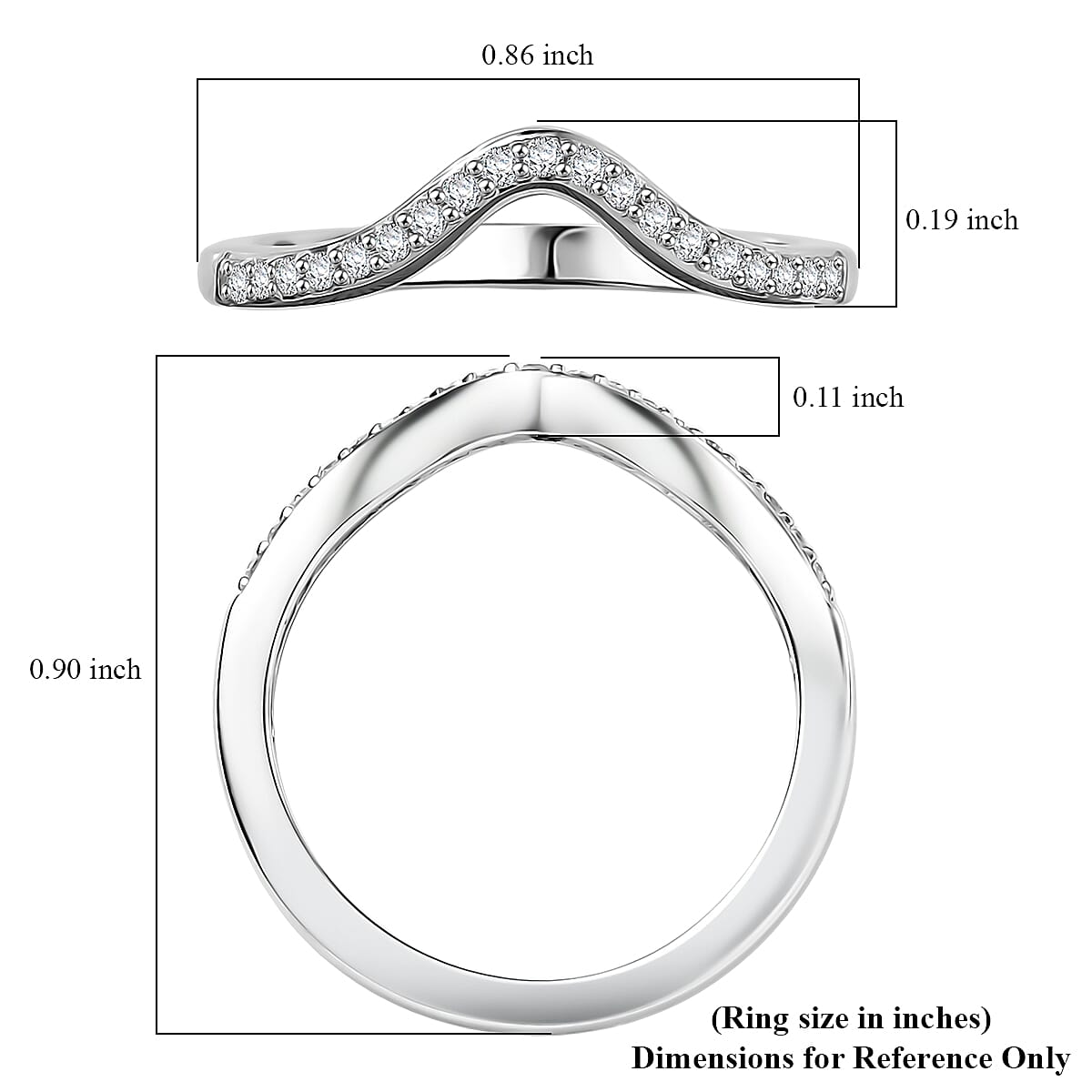 White Diamond I2 0.15 ctw Ring in 14K White Gold (Size 6.0)