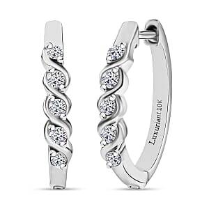 Luxuriant Lab Grown Diamond E-F VS 0.30 ctw Hoop Earrings in 10K White Gold