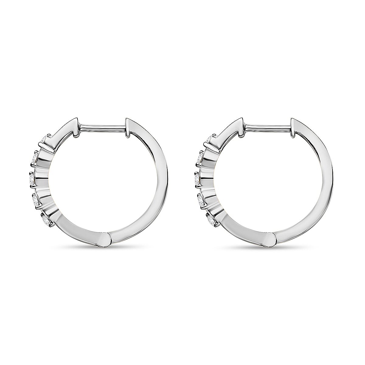 Luxuriant Lab Grown Diamond E-F VS Hoop Earrings in 10K White Gold 0.30 ctw image number 2