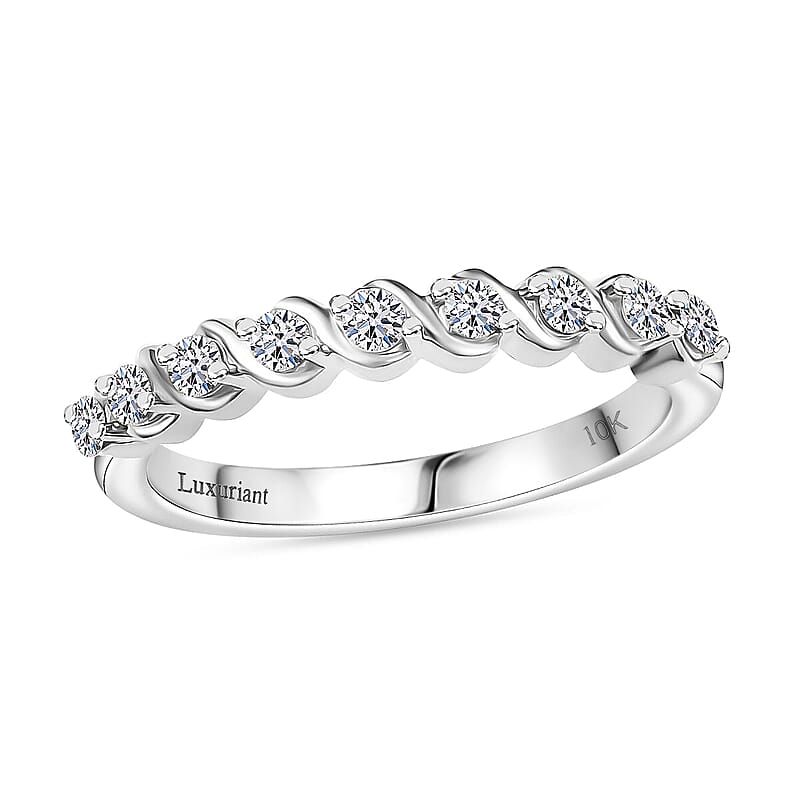 Luxuriant Lab Grown Diamond E-F VS 0.25 ctw Band Ring in 10K White Gold (Size 10.0)