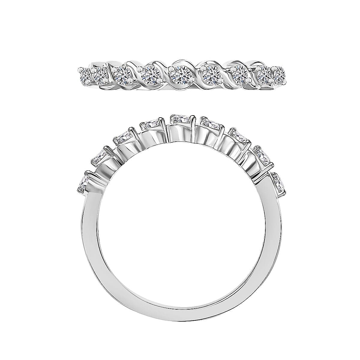 Luxuriant Lab Grown Diamond E-F VS 0.25 ctw Band Ring in 10K White Gold (Size 10.0) (Del. in 10-12 Days)