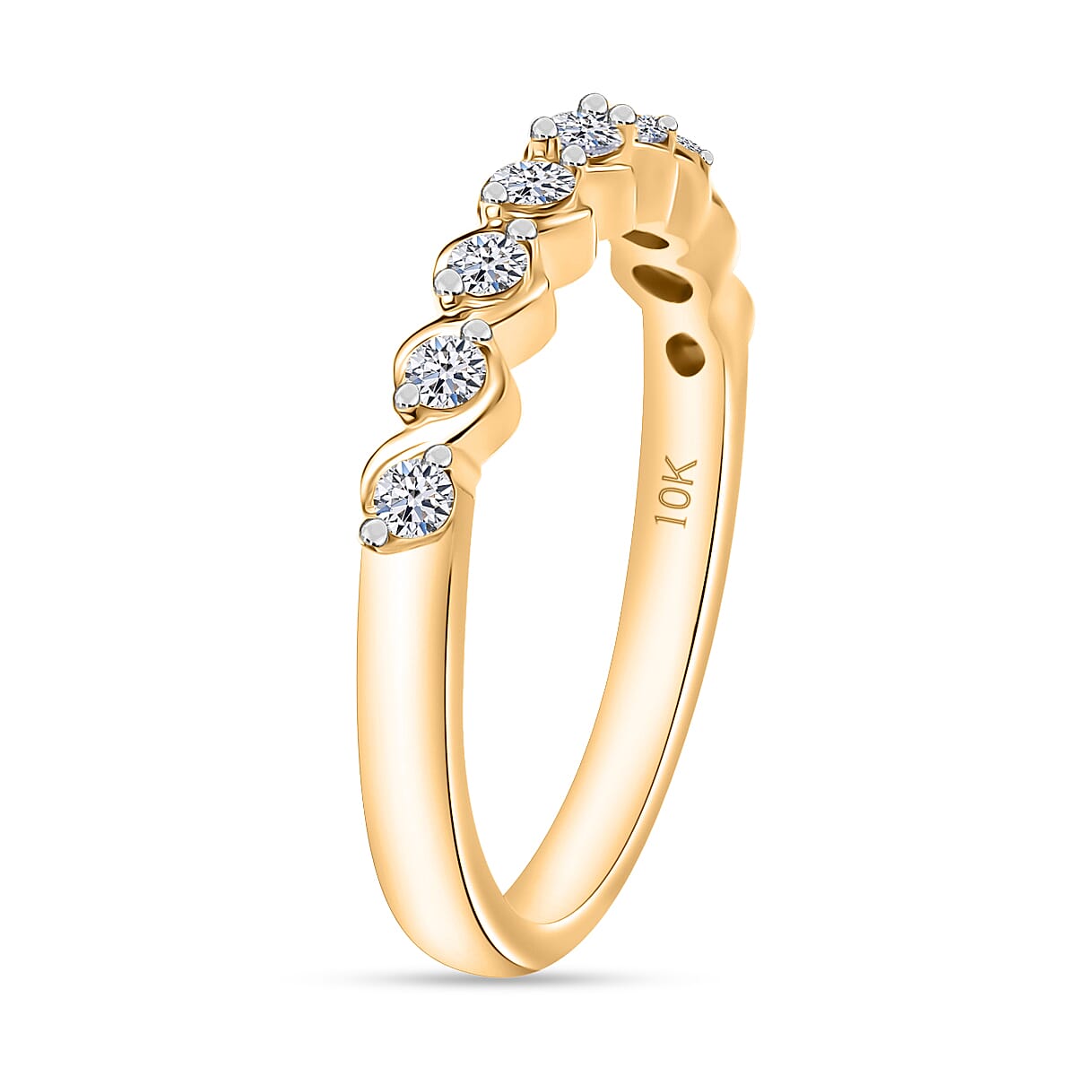 Luxuriant Lab Grown Diamond E-F VS 0.25 ctw Band Ring in 10K Yellow Gold (Size 10.0) image number 3
