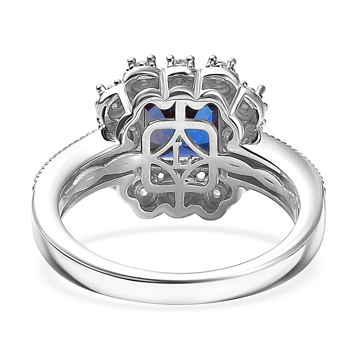 Luxuriant Lab Grown Alexandrite and SI Lab Grown Diamond 2.80 ctw Ring in Rhodium Over Sterling Silver (Size 6.0) image number 4