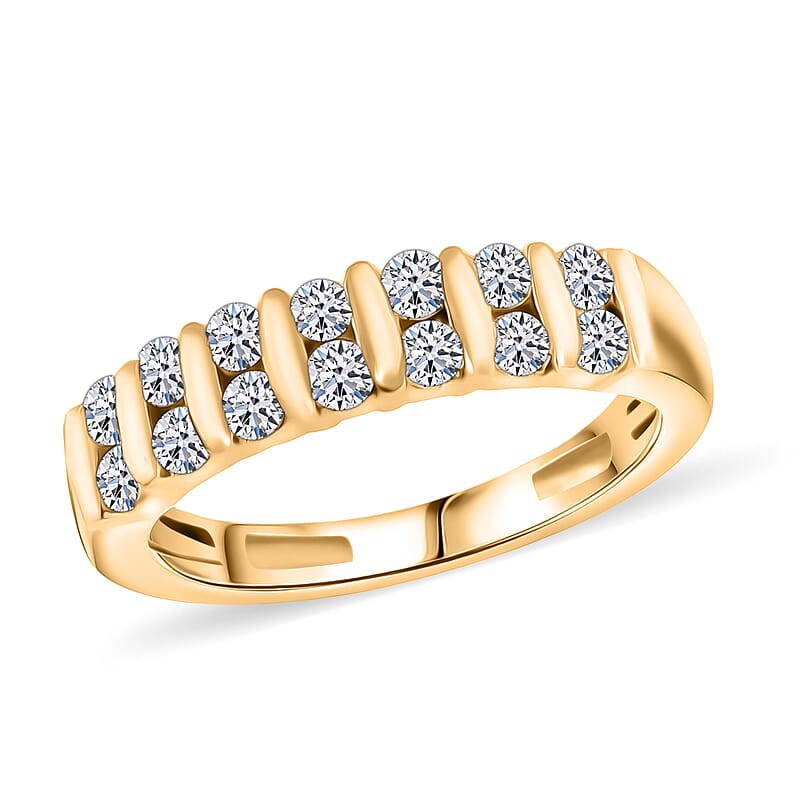 Luxuriant Lab Grown Diamond E-F VS 0.50 ctw Band Ring in 14K Yellow Gold (Size 10.0)