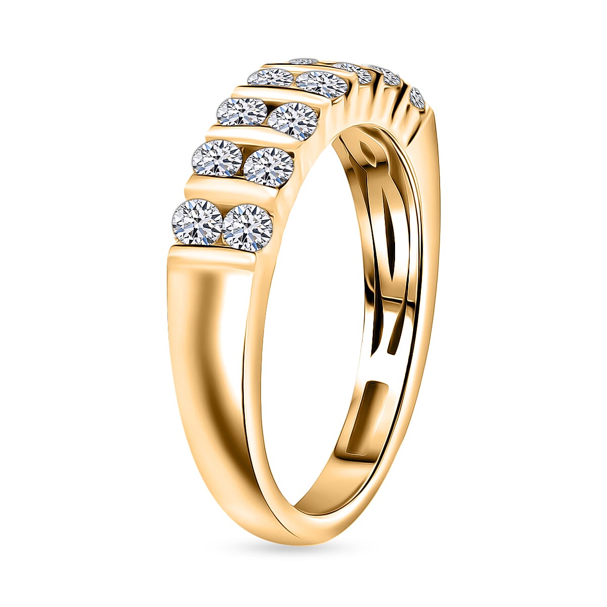 Luxuriant Lab Grown Diamond E-F VS 0.50 ctw Band Ring in 14K Yellow Gold (Size 10.0) (Del. in 10-12 Days)