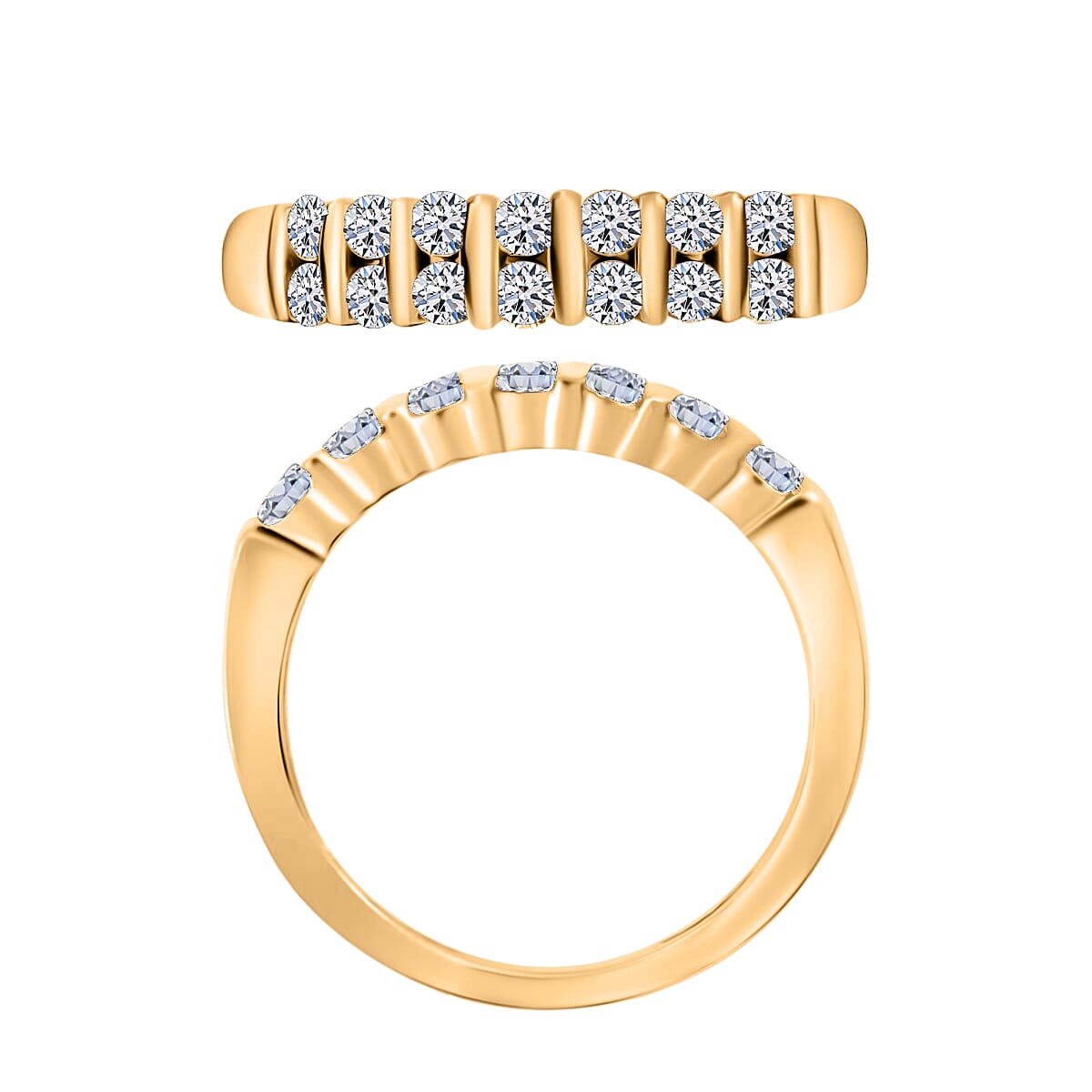 Luxuriant Lab Grown Diamond E-F VS 0.50 ctw Band Ring in 10K Yellow Gold (Size 10.0) (Del. in 10-12 Days) image number 3