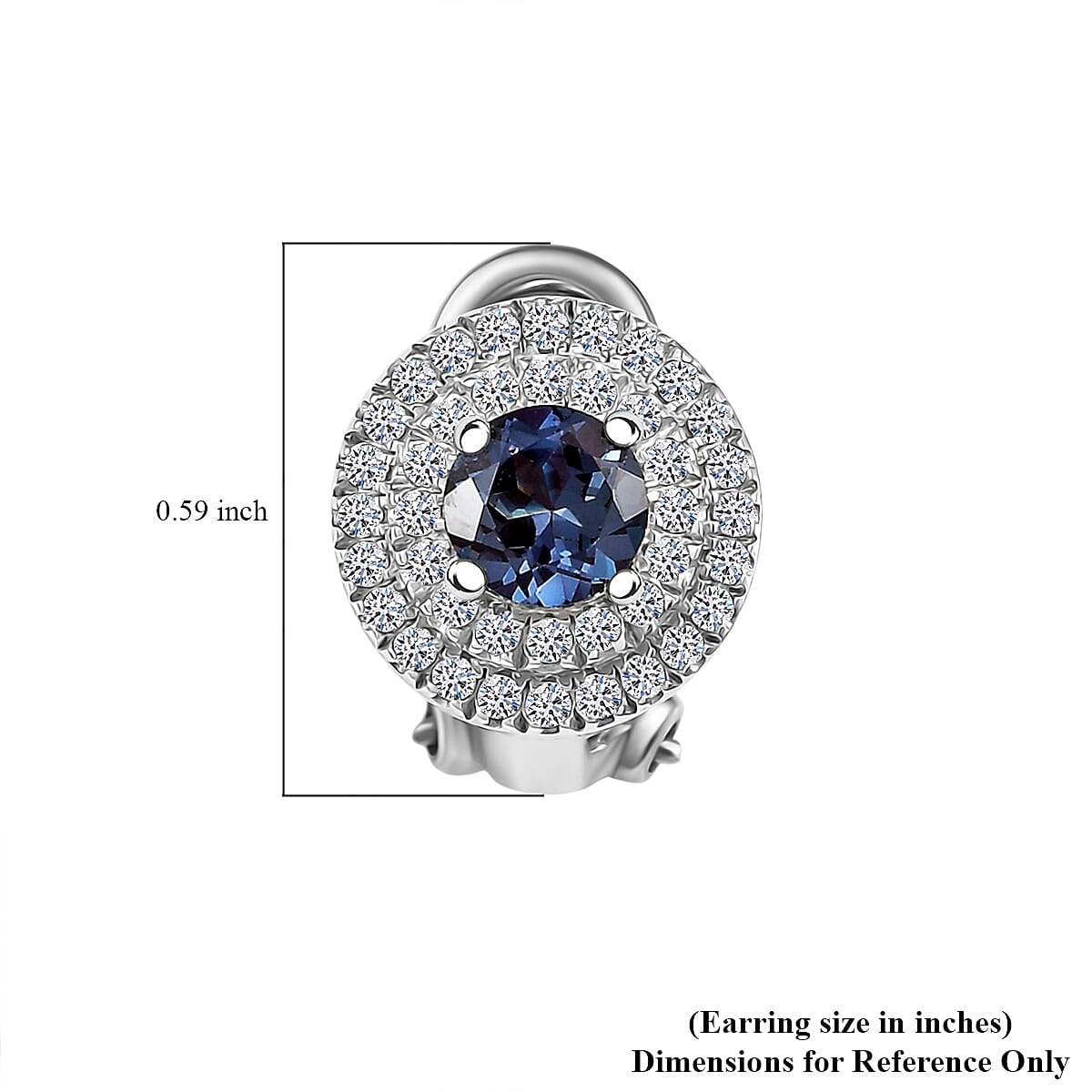 Luxuriant Lab Grown Alexandrite and Moissanite 1.80 ctw Art Deco Earrings in Rhodium Over Sterling Silver