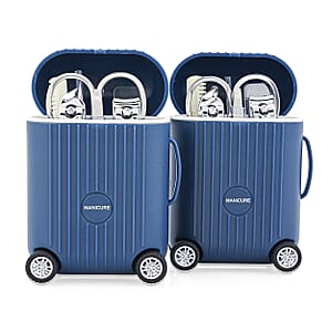 Set of 2 Compact 8pc Mini Travel Case Nail Kit - Blue