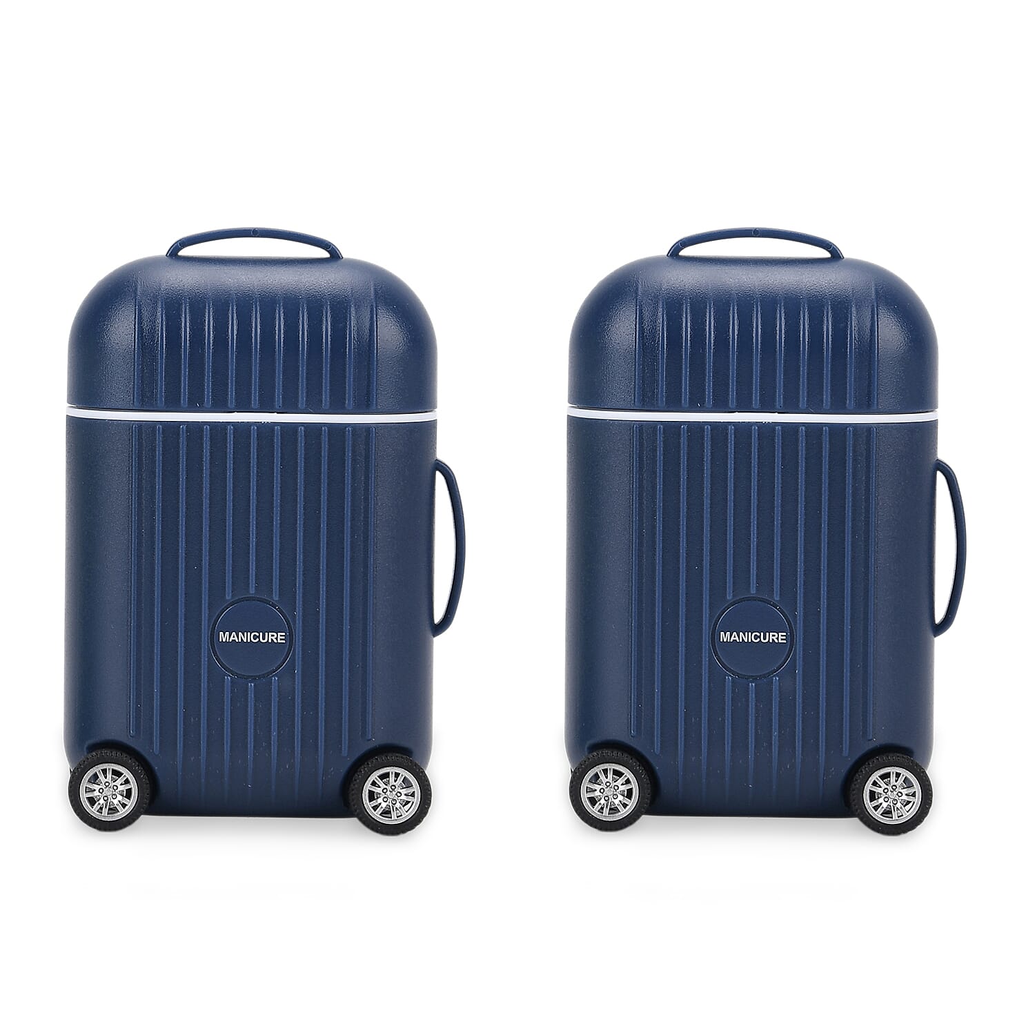 Set of 2 Compact 8pc Mini Travel Case Nail Kit - Blue