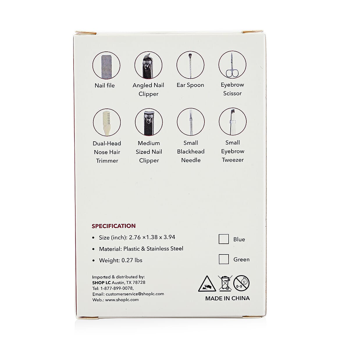 Set of 2 Compact 8pc Mini Travel Case Nail Kit - Blue image number 4