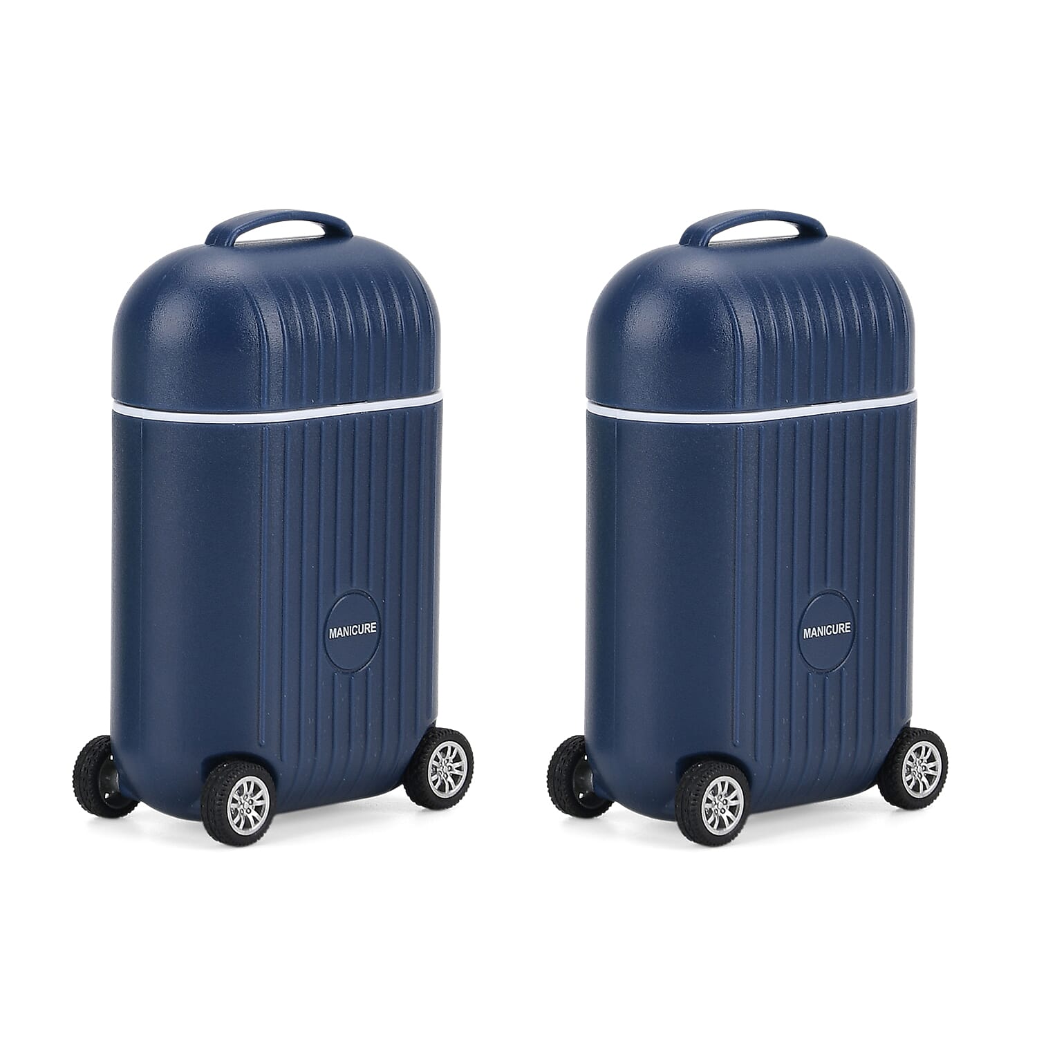 Set of 2 Compact 8pc Mini Travel Case Nail Kit - Blue