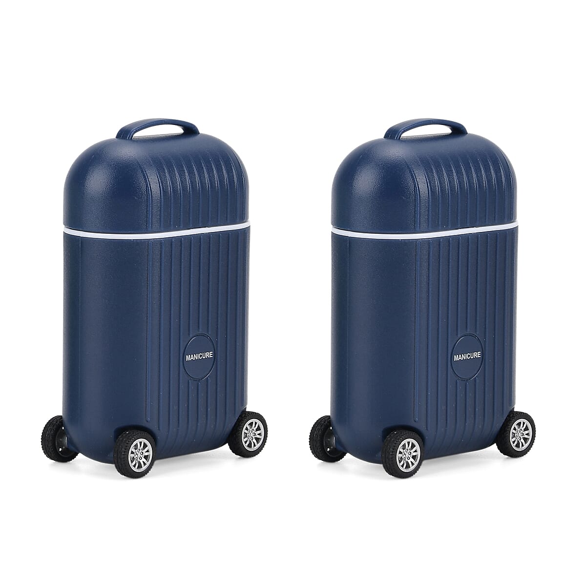 Set of 2 Compact 8pc Mini Travel Case Nail Kit - Blue image number 5