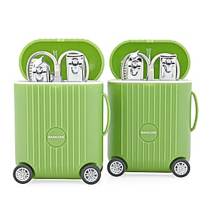 Set of 2 Compact 8pc Mini Travel Case Nail Kit - Green