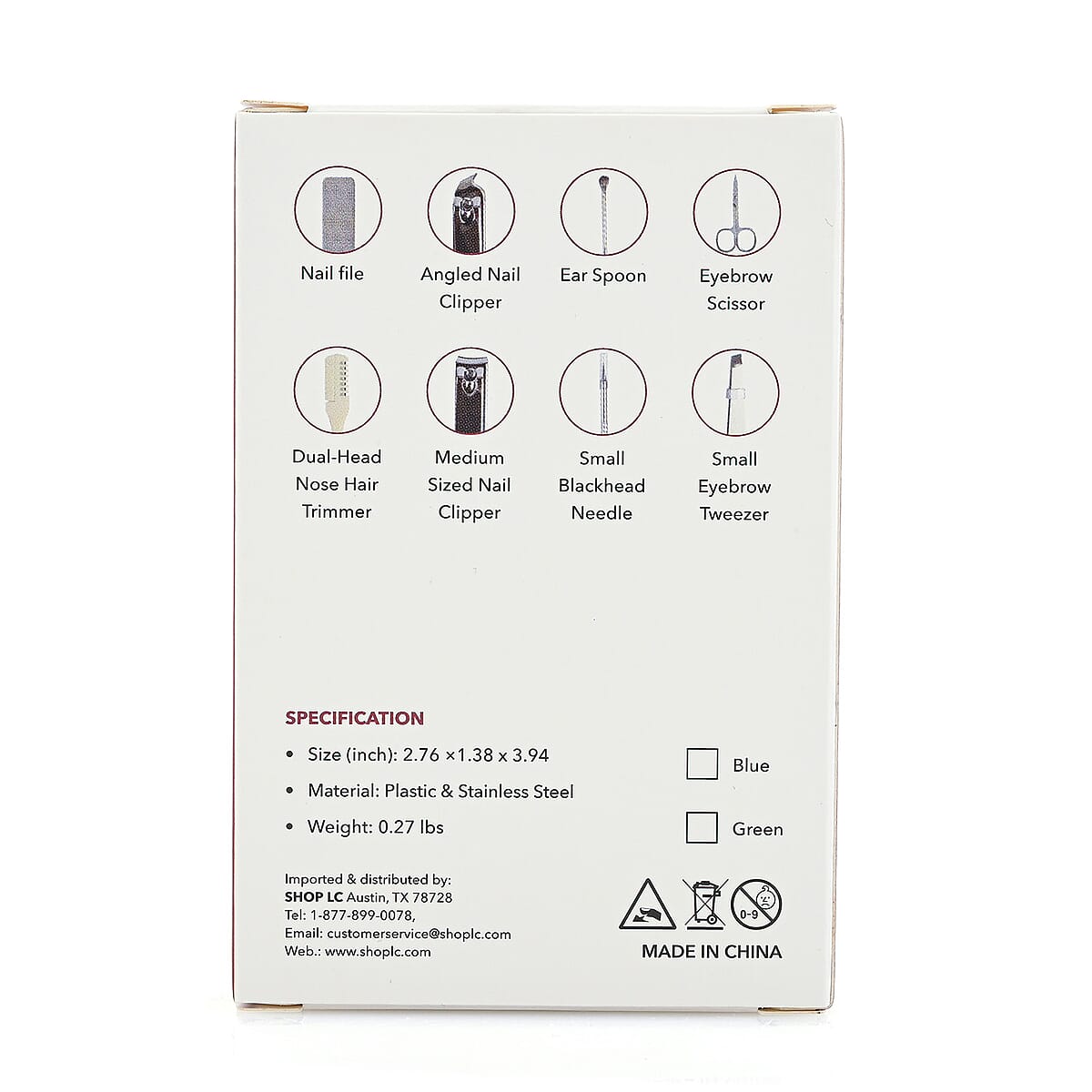 Set of 2 Compact 8pc Mini Travel Case Nail Kit - Green image number 4