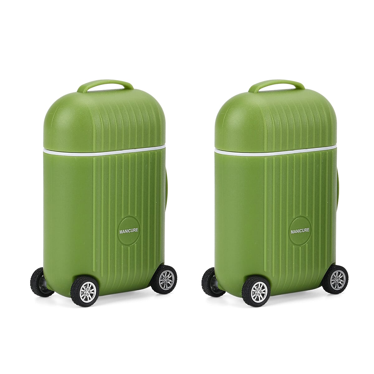 Set of 2 Compact 8pc Mini Travel Case Nail Kit - Green image number 5