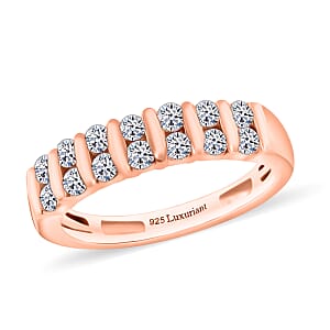 Luxuriant Lab Grown Diamond E-F VS 0.50 ctw Band Ring in 18K Vermeil Rose Gold Over Sterling Silver (Size 10.0)