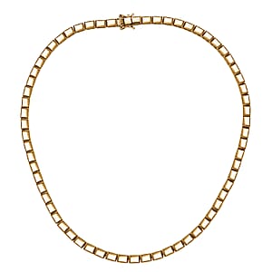 D'Joy in 18K Vermeil Yellow Gold Over Sterling Silver Bar Link Necklace 18 Inches 28.63 Grams