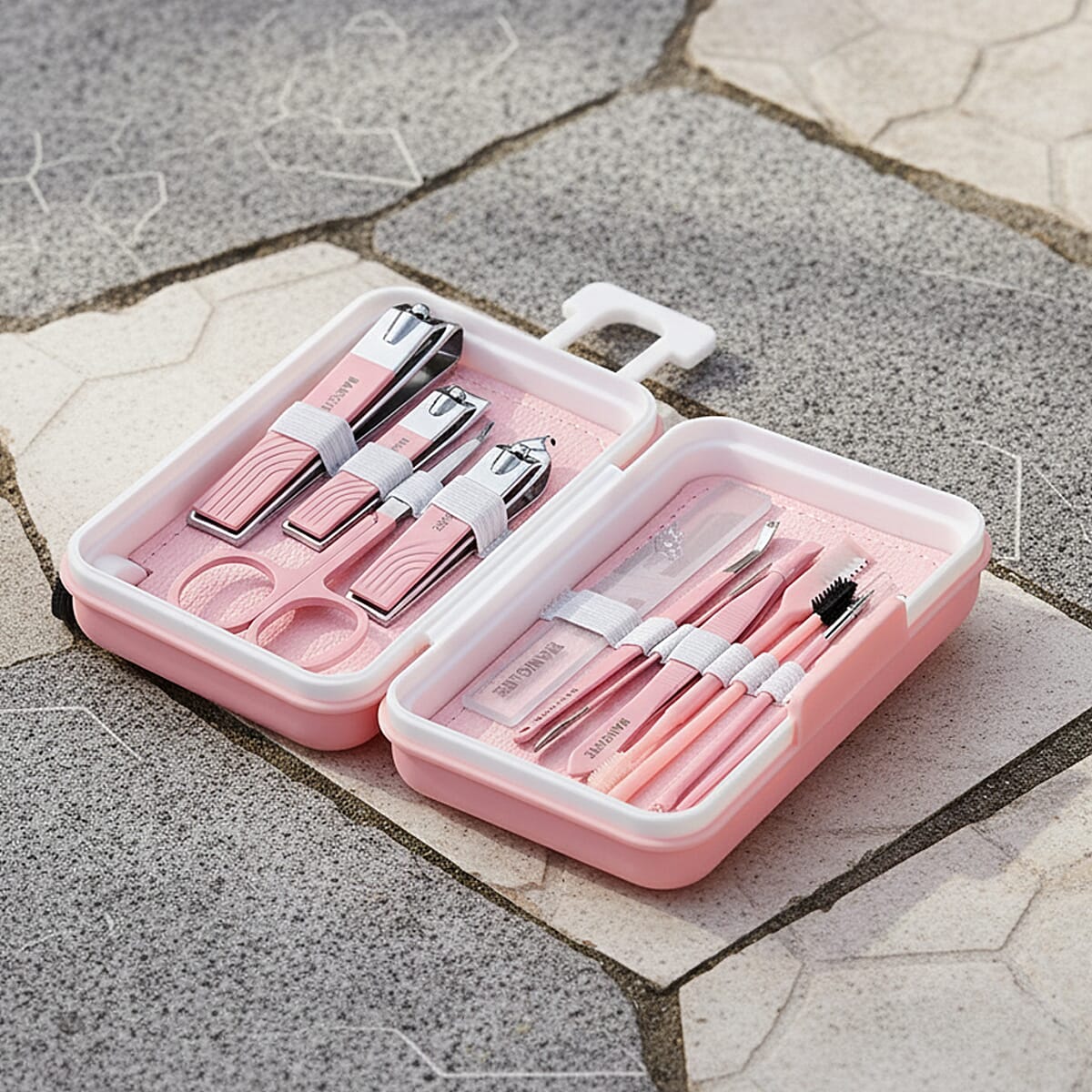12pc Mini Travel Case Nail Kit- Pink image number 1