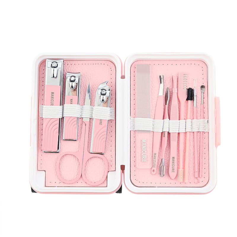 12pc Mini Travel Case Nail Kit- Pink1
