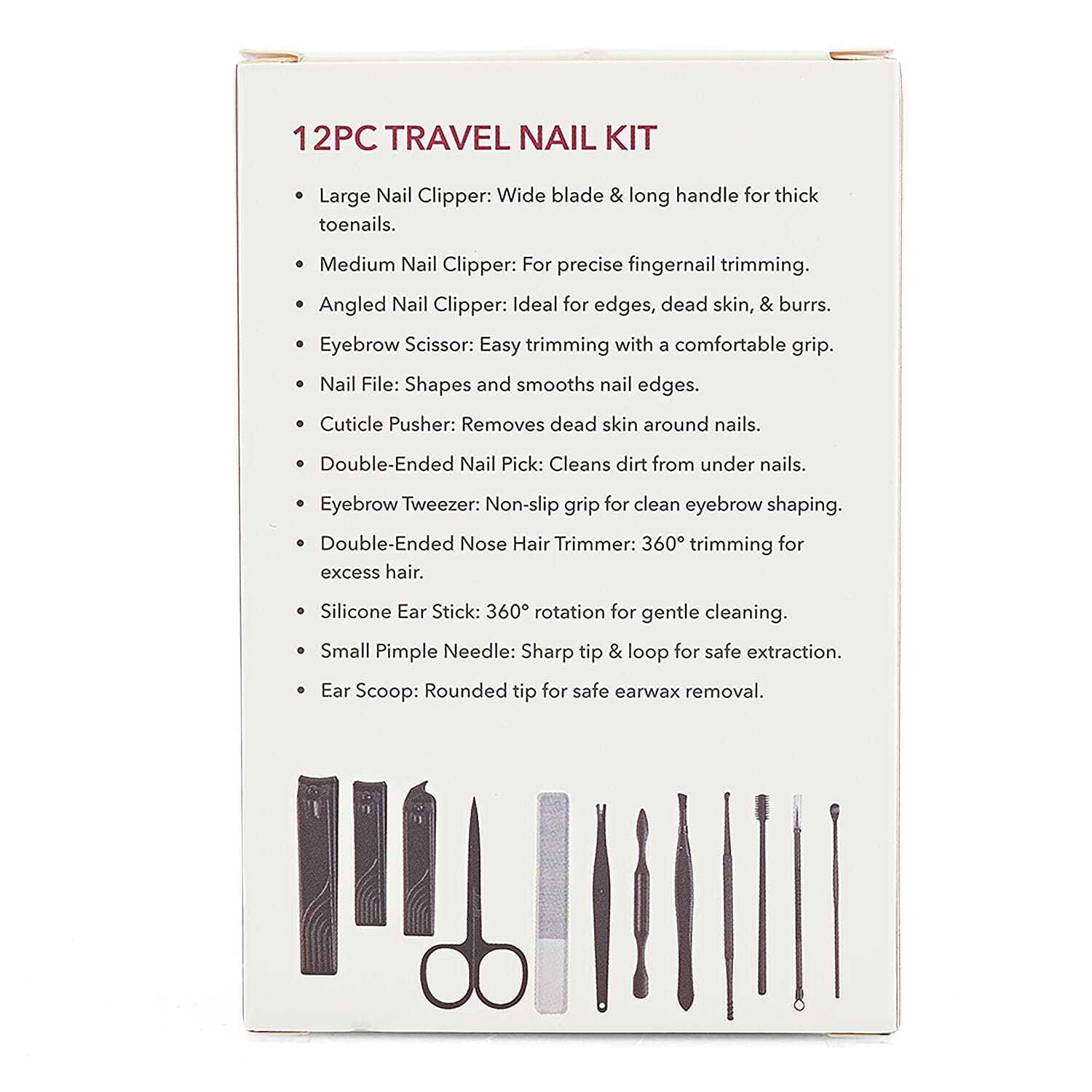 12pc Mini Travel Case Nail Kit- Pink1