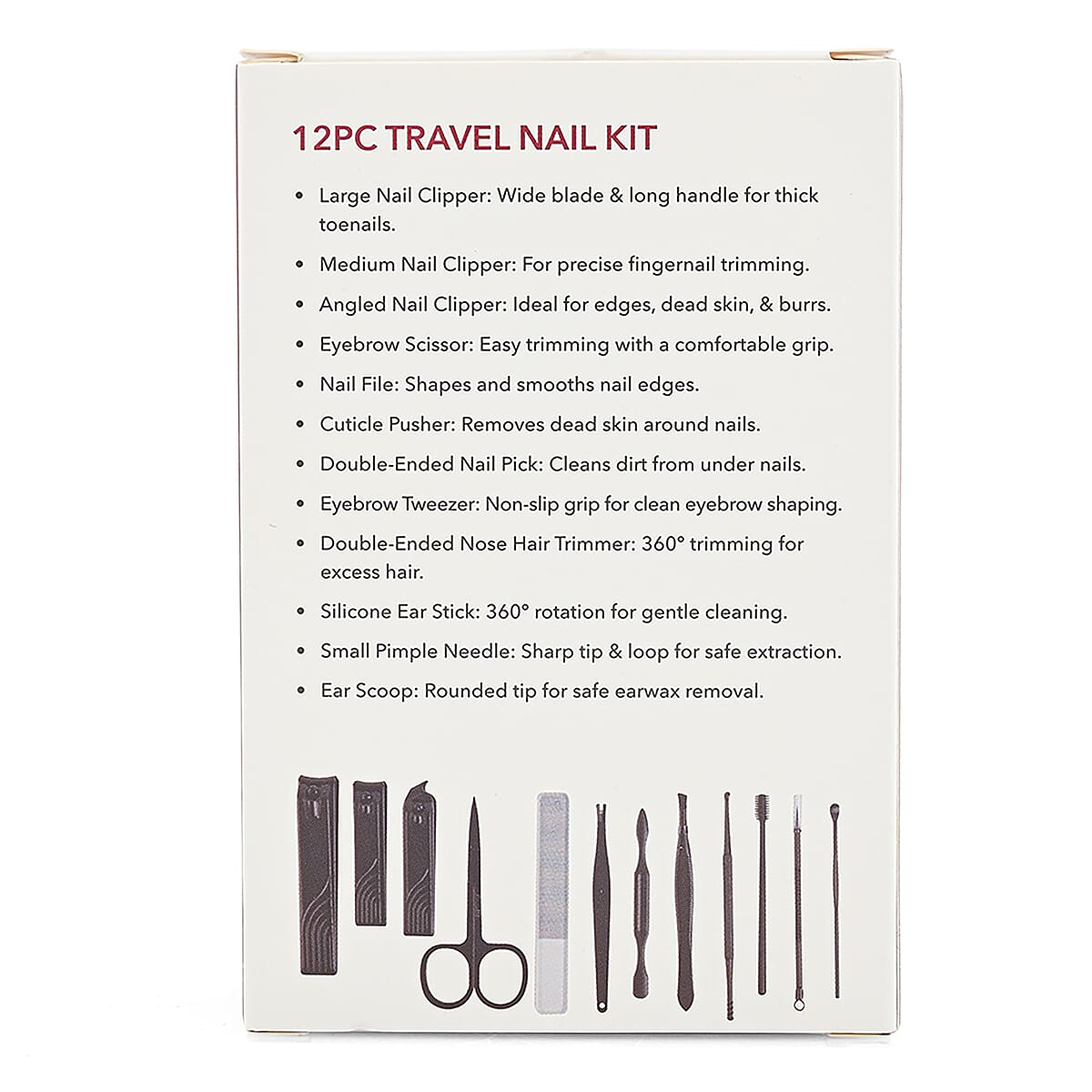 12pc Mini Travel Case Nail Kit- Pink image number 7