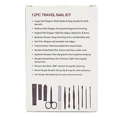 12pc Mini Travel Case Nail Kit- Pink1