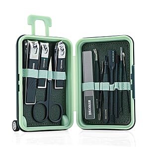 12pc Mini Travel Case Nail Kit- Green
