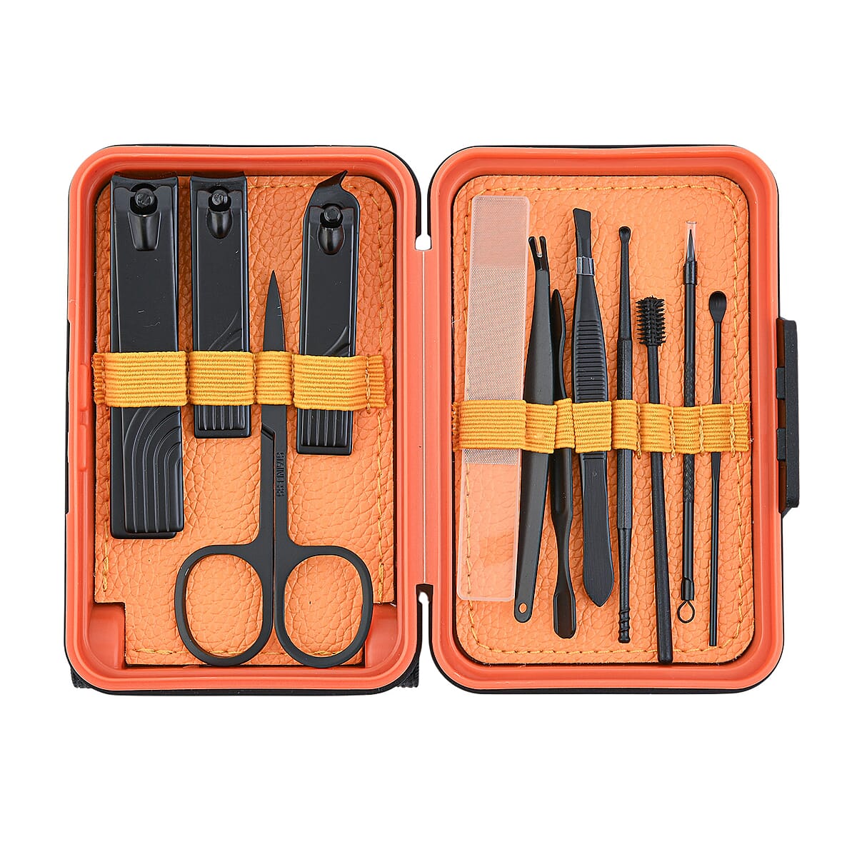12pc Mini Travel Case Nail Kit- Orange image number 3