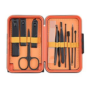 12pc Mini Travel Case Nail Kit- Orange