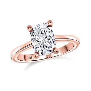 IGI Certified Luxuriant Lab Grown Diamond E-F VS 1.00 ctw Solitaire Ring in 18K Vermeil Rose Gold Sterling Silver (Size 10.0)