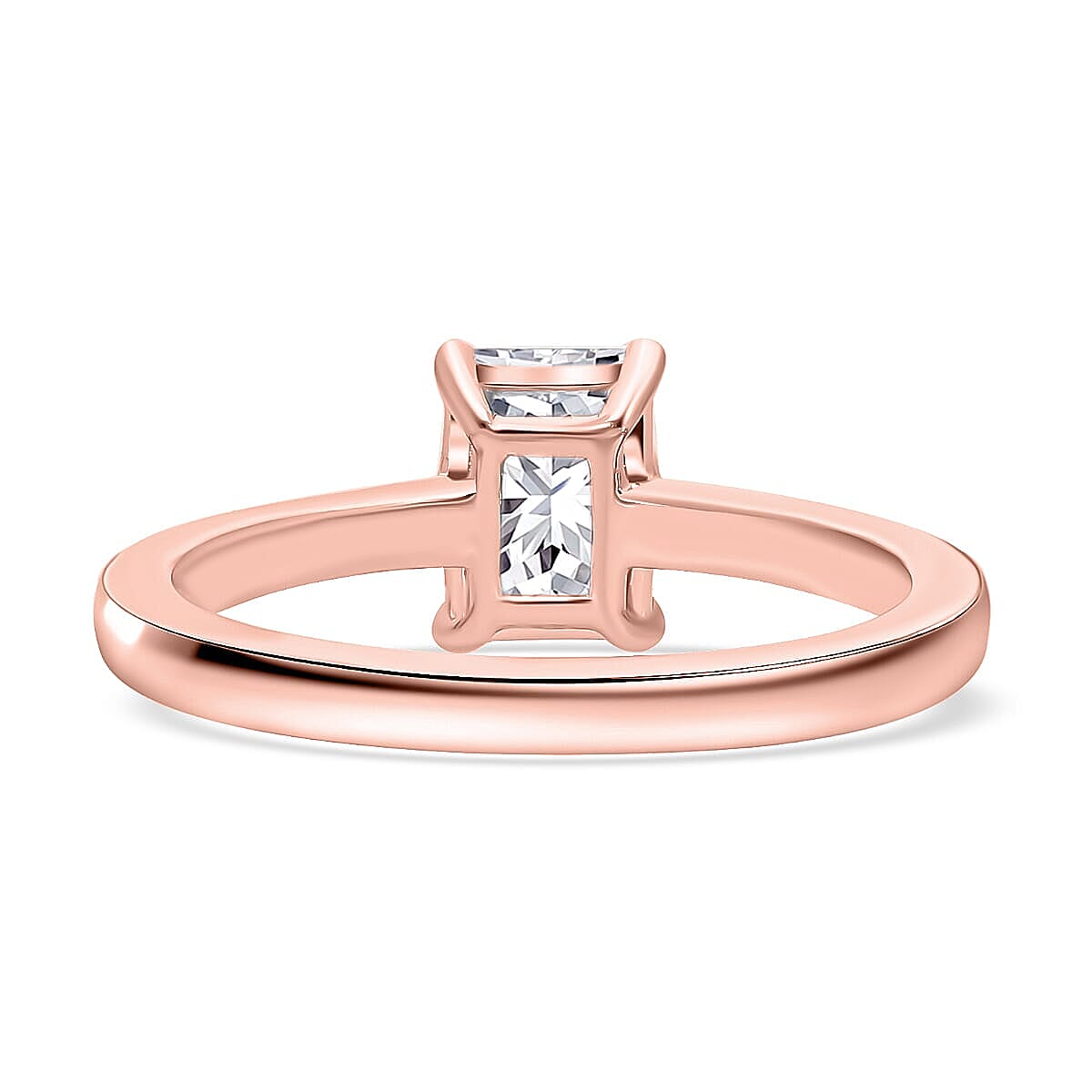 IGI Certified Luxuriant Lab Grown Diamond E-F VS 1.00 ctw Solitaire Ring in 18K Vermeil Rose Gold Sterling Silver (Size 10.0) (Del. in 10-12 Days)