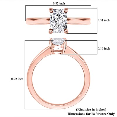 IGI Certified Luxuriant Lab Grown Diamond E-F VS 1.00 ctw Solitaire Ring in 18K Vermeil Rose Gold Sterling Silver (Size 10.0)
