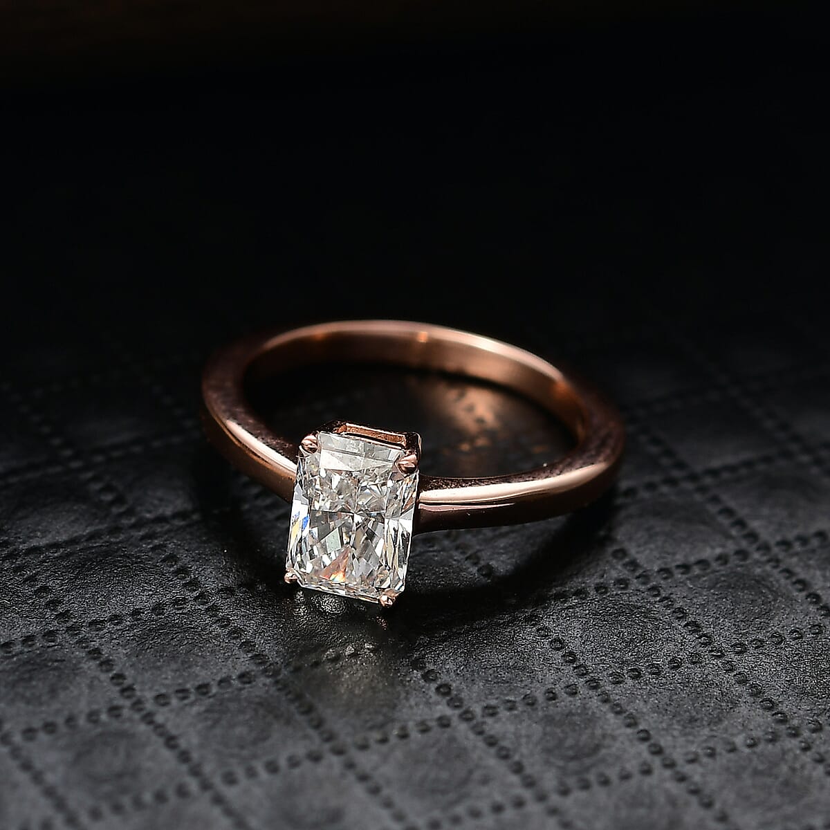 IGI Certified Luxuriant Lab Grown Diamond E-F VS 1.00 ctw Solitaire Ring in 18K Vermeil Rose Gold Sterling Silver (Size 5.0) (Del. In 10-12 Days) image number 1