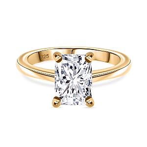 IGI Certified Luxuriant Lab Grown Diamond E-F VS 1.00 ctw Solitaire Ring in 18K Vermeil Yellow Gold Sterling Silver (Size 5.0)