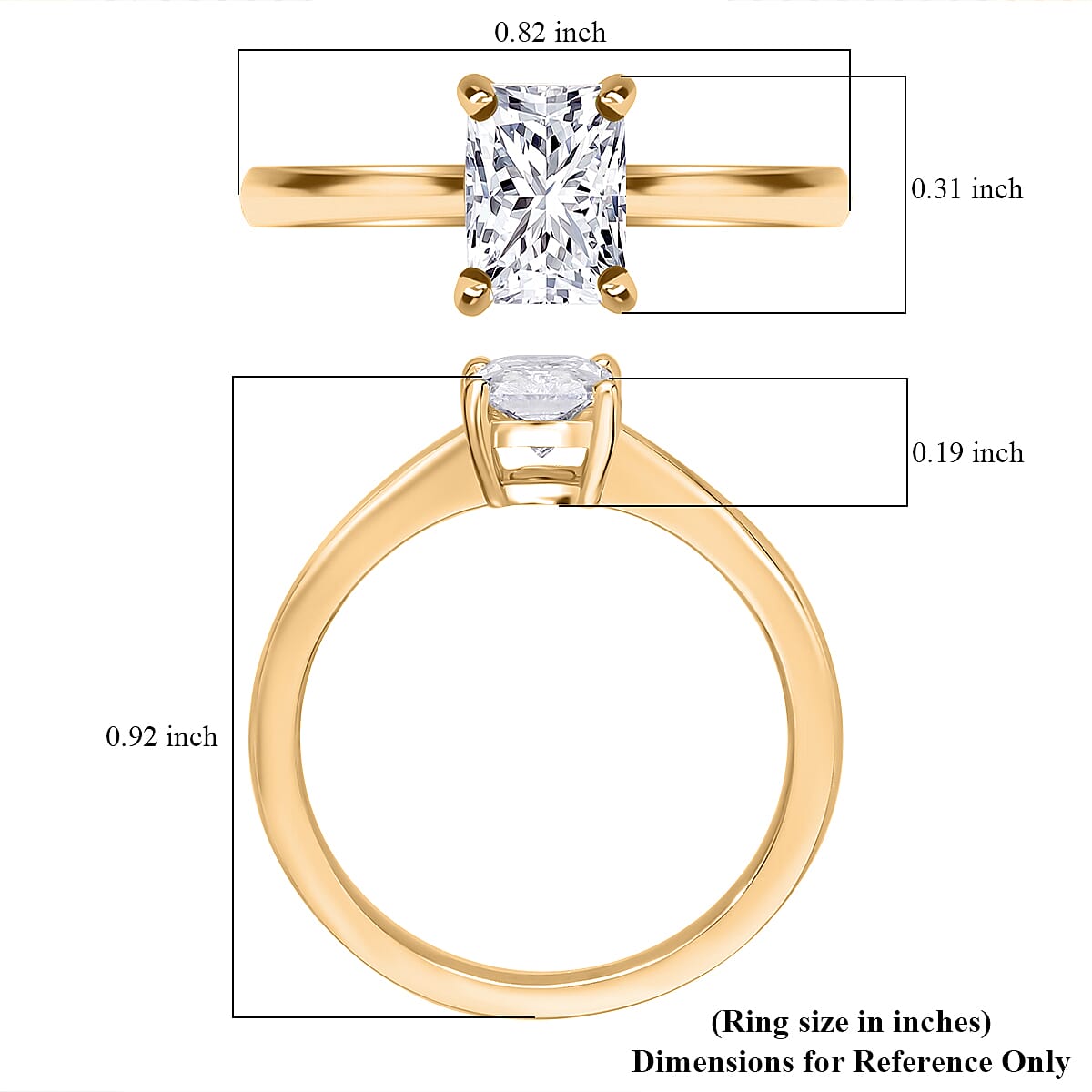 IGI Certified Luxuriant Lab Grown Diamond E-F VS 1.00 ctw Solitaire Ring in 18K Vermeil Yellow Gold Sterling Silver (Size 5.0) image number 5