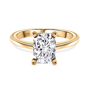 IGI Certified Luxuriant Lab Grown Diamond E-F VS 1.00 ctw Solitaire Ring in 18K Vermeil Yellow Gold Sterling Silver (Size 8.0)