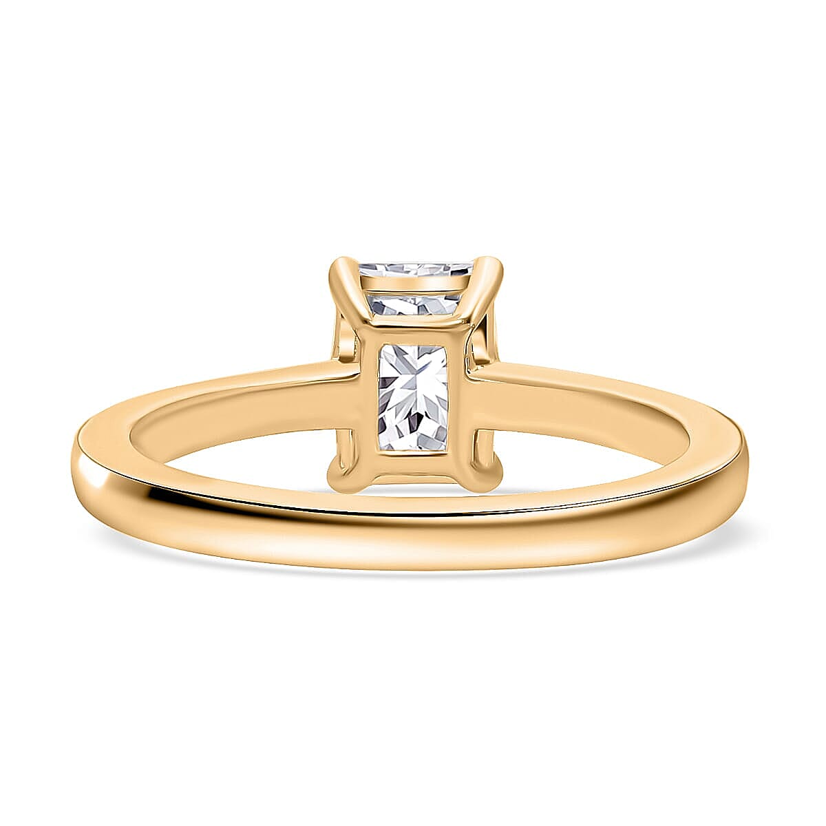 IGI Certified Luxuriant Lab Grown Diamond E-F VS 1.00 ctw Solitaire Ring in 18K Vermeil Yellow Gold Sterling Silver (Size 8.0) image number 4