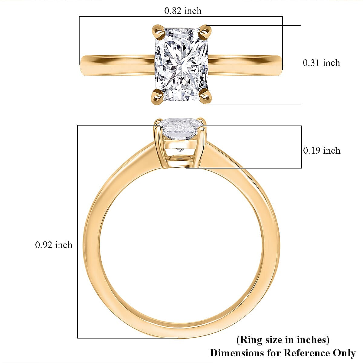 IGI Certified Luxuriant Lab Grown Diamond E-F VS 1.00 ctw Solitaire Ring in 18K Vermeil Yellow Gold Sterling Silver (Size 8.0) image number 5