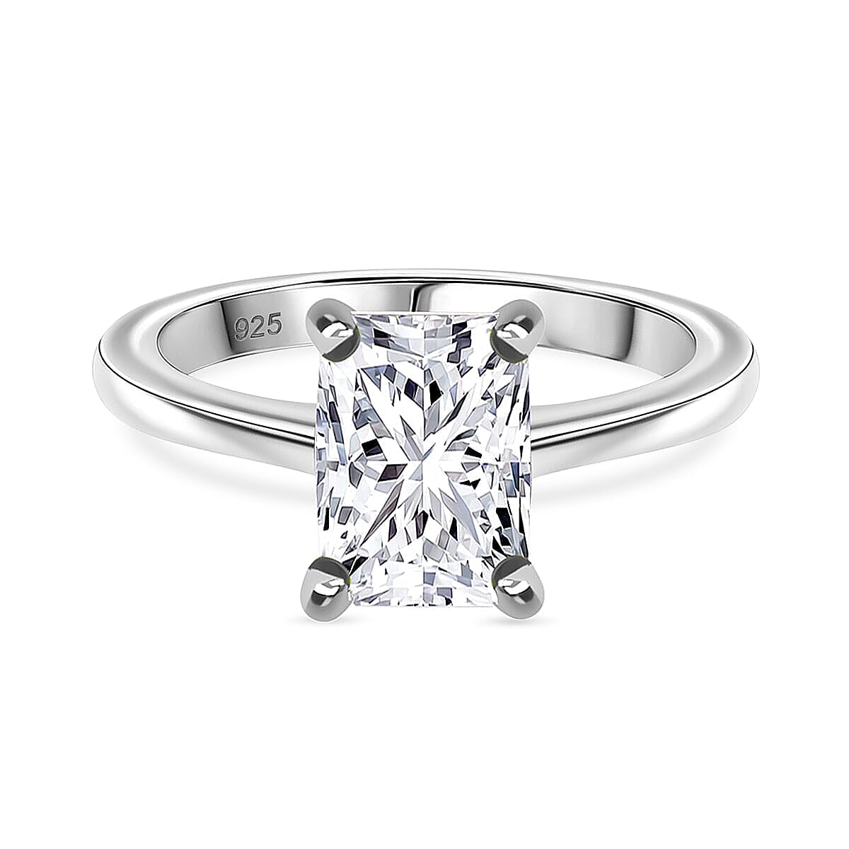 IGI Certified Luxuriant Lab Grown Diamond E-F VS 1.00 ctw Solitaire Ring in Rhodium Over Sterling Silver (Size 6.5) image number 2