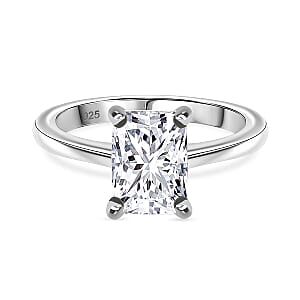 IGI Certified Luxuriant Lab Grown Diamond E-F VS 1.00 ctw Solitaire Ring in Rhodium Over Sterling Silver (Size 6.5)