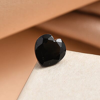 AA Black Obsidian (Hrt 6 mm) 0.63 ctw Loose Gemstone