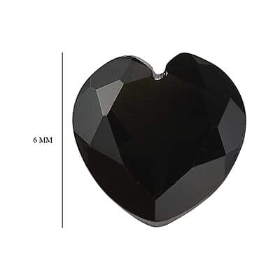 AA Black Obsidian (Hrt 6 mm) 0.63 ctw Loose Gemstone