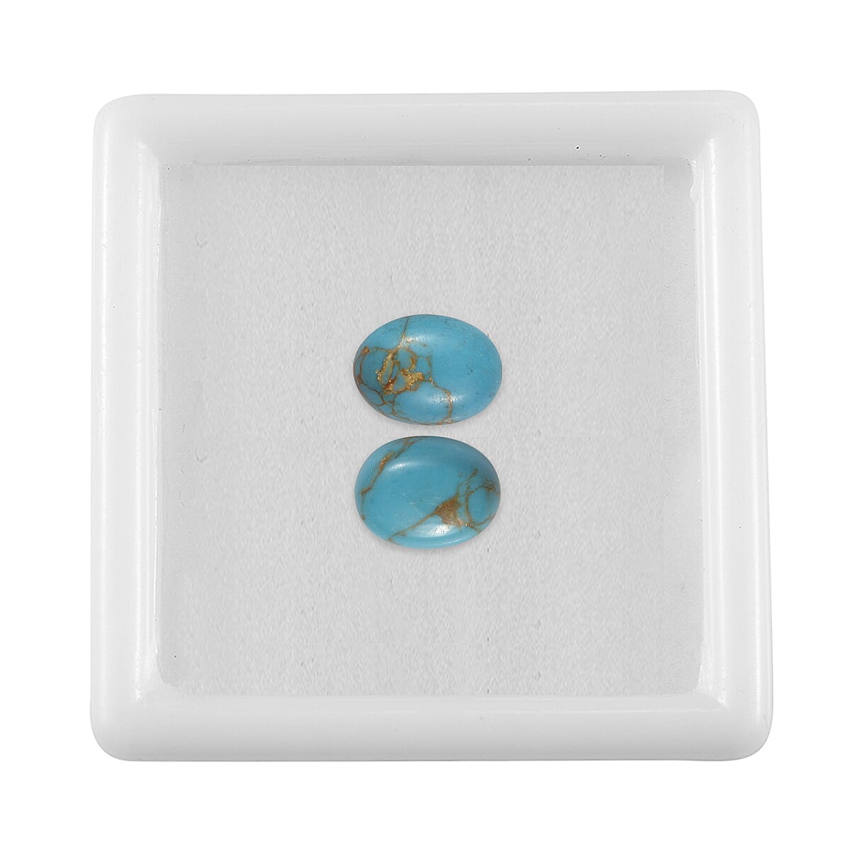 Mojave Blue Turquoise Set of 2 (Ovl 8x6 mm) 2.56 ctw Loose Gemstone image number 3