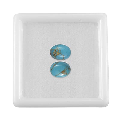 Mojave Blue Turquoise Set of 2 (Ovl 8x6 mm) 2.56 ctw Loose Gemstone