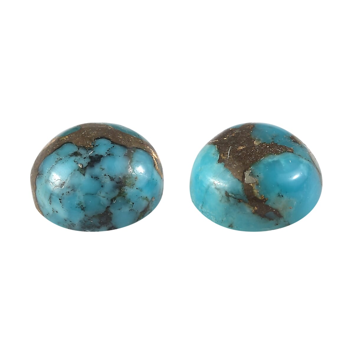 Mojave Blue Turquoise Set of 2 (Rnd 6 mm) 1.61 ctw image number 2