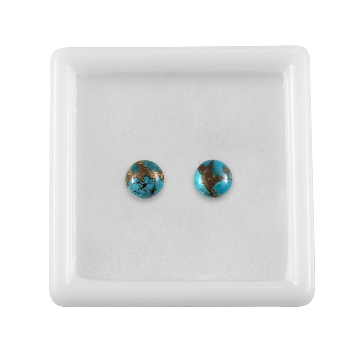 Mojave Blue Turquoise Set of 2 (Rnd 6 mm) 1.61 ctw image number 3